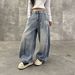 Men's & Women's Vintage Washed Straight Leg Jeans – Retro Streetwear Baggy Denim Pants With High Waist & Relaxed Fit_mkmklike.com