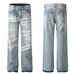 Men's Clothing Retro Graffiti Hand-Painted Jeans - Loose Straight Leg Hip Hop Streetwear Pants With Artistic Drop Crotch Design Comfortable Stylish_mkmklike.com