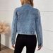 Women's Short Denim Jacket Pearl Detailing Style Top From New Relaxed Everyday Wear Comfortable Feshion_mkmklike.com