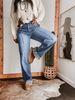 High-Waisted Wide-Leg Jeans For Women - Vintage Washed Denim With Mid-Seam & Turned Hem (S-XXL, Dark Blue/Light Blue)_mkmklike.com
