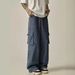 American Striped Cargo Jeans Summer Street Multi-Pocket High Waist Straight Loose Wide-Leg Pants_mkmklike.com