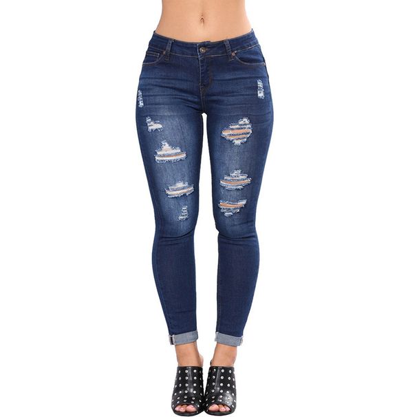 Women's Clothing Slim Hip lifting Skinny Jeans Slim Nine point _mkmklike.com