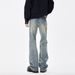 Men's Vintage Washed Jeans – High Street Relaxed Straight-Leg With Cat Whisker & Flared Hem (Blue, S-Xxxl)_mkmklike.com