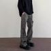 Men's Multi-Pocket Cargo Jeans – American Streetwear Style, Wide Leg & Straight Fit, Utility Pants For Urban Fashion_mkmklike.com