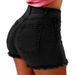 Women's High-Waisted Cotton Denim Shorts - Creative Street Fashion Distressed Jeans Shorts In 4 Colors_mkmklike.com
