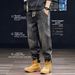 Men's Casual Stretchable Slim Fit Jogger Pants With Elastic Cuffs, Loose Fit Comfortable Streetwear Trousers For Spring & Autumn_mkmklike.com