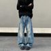 Nordmann American Style Vibe Retro Washed Vintage Dirty Dyed Jeans For Men High Street Trend Loose Wide Leg Ripped Scimitar Pants_mkmklike.com