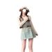 2025 Spring New Sweet Dopamine Ins High Cowboy Skirt For Women, Shrinking Waist To Look Thin, Versatile A-Line Dress_mkmklike.com