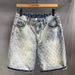 Men's Clothing New Starry Sky Pattern Denim Shorts Men's Summer Fashion Casual Straight Tube Fashion Brand Retro Shorts_mkmklike.com
