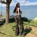 Camouflage Micro-flared Jeans For Women, Summer 2025, Low-waisted, Non-clammy, Slimming, American-style Retro Flared_mkmklike.com