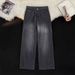 Galaxy Print Jeans For Men – High Street Wide-Leg Trousers With Distressed Wash & Stretch Comfort (M-XXXL) – Korean Streetwear Aesthetic_mkmklike.com
