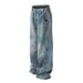 High Street Vintage Washed Wide-Leg Jeans - Unisex Oversized Straight Denim Pants With Distressed Details_mkmklike.com