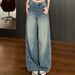 High-Waisted Floor-Length Jeans For Women Sparkling Rhinestones Luxurious Feel Perfect For Autumn_mkmklike.com
