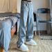 Streetwear Embroidery Button-Fly Jeans | Oversized Denim Pants With Vintage Wash & Hip-Hop Vibe (M-3XL) | Cotton Blend Relaxed Fit_mkmklike.com
