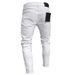 White Embroidery Skinny Ripped Jeans Men's Cotton Stretchable Hole Slim Fit Hip Hop Denim Pants Casual Jeans For Men Jogging Pants_mkmklike.com