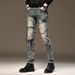 2026 New Nostalgic Retro High-end Jeans Men's Slim-fitting Small Feet Elastic Men's Trousers_mkmklike.com