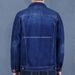 Loom American Style Workwear Blue Denim Jacket Men, Autumn New Stretch Trendy Loose Jacket, Versatile Casual Top For Men_mkmklike.com