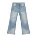 Men's Clothing High Street Ripped New Blue Washed Flared Jeans Men And Women Loose Wide Leg Pants_mkmklike.com