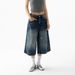 Retro Distressed Cropped Jeans American Design Loose Casual Straight Leg Wide Leg Shorts for Men And Women New Summer Style_mkmklike.com