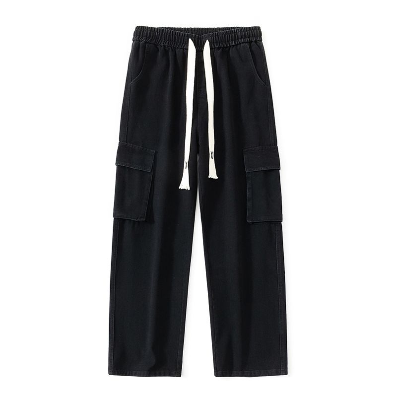 Men's Clothing Overalls Men's Spring And Summer New Loose Floor Mopping Overalls Vibe High Street Ash Jeans_mkmklike.com