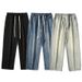 Men's Clothing Wassup Trendy American Retro Pants Men's Spring And Autumn Washed Straight Wide Leg Jeans Men's Trendy Casual Pants_mkmklike.com