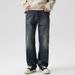 CLEANFIT Stretch Jeans Men's Loose Straight Harlan Trendy Brand Long Mid-waist Youth American Retro Washed K11 Denim Eight-barrel Xiansenzhi Clothes_mkmklike.com