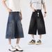 2026 Cowboy|European And American Multi-pocket Skateboard Hip-hop Denim Shorts Men, Trendy Loose-fitting Mid-length_mkmklike.com