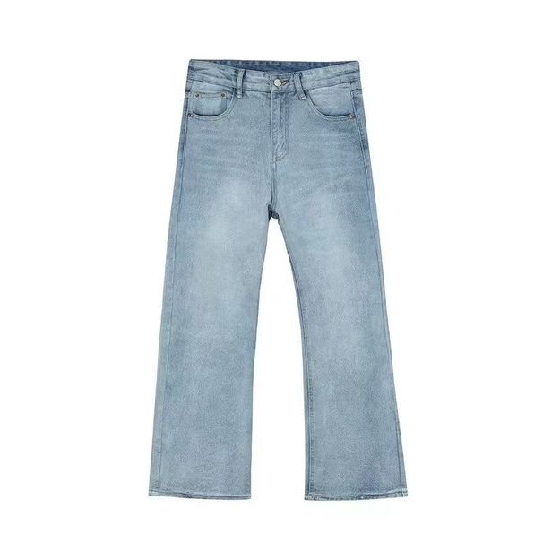American Street Wash Versatile Micro Flared Jeans, Distressed Zipper Casual Pants, Vibe Trendy Pants_mkmklike.com