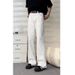 BOY White Simple Jeans Men, Trendy Loose Fit Flared Pants, American Retro Style, Versatile Straight-Leg Casual Pants For Men_mkmklike.com