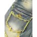 Men's Distressed Ripped Flared Jeans With Fringe Detailing Stretch Denim Pants New Arrival_mkmklike.com